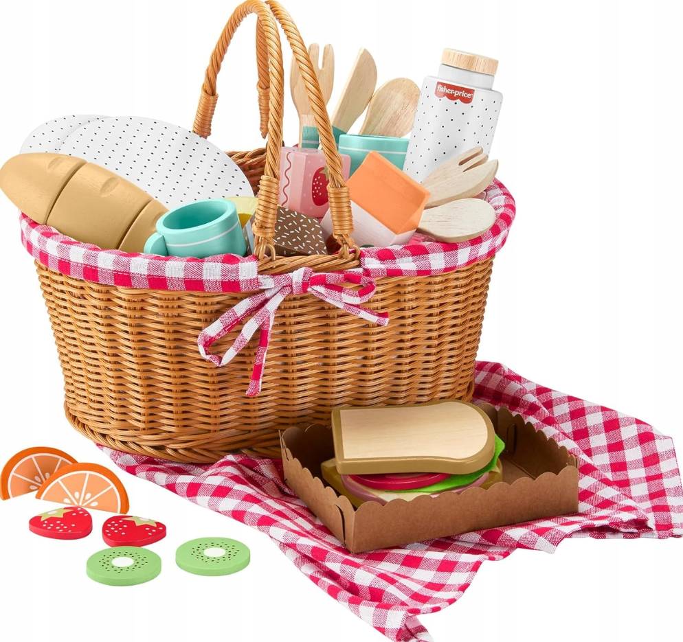 Fisher-Price Juego de Cesta de Picnic de Madera 3a+