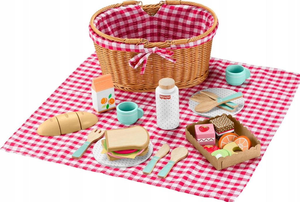 Fisher-Price Juego de Cesta de Picnic de Madera 3a+