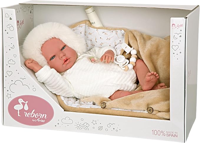 Bebé Real 40cm Arias Reborn Alejandra con Manta 6a+