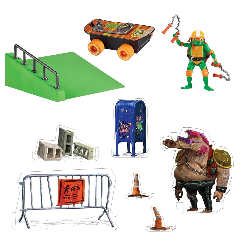 Figuras de las Tortugas Ninja con Patineta Motorizada 4a+ ( Surtido de 4 - Se Venden por Separado )