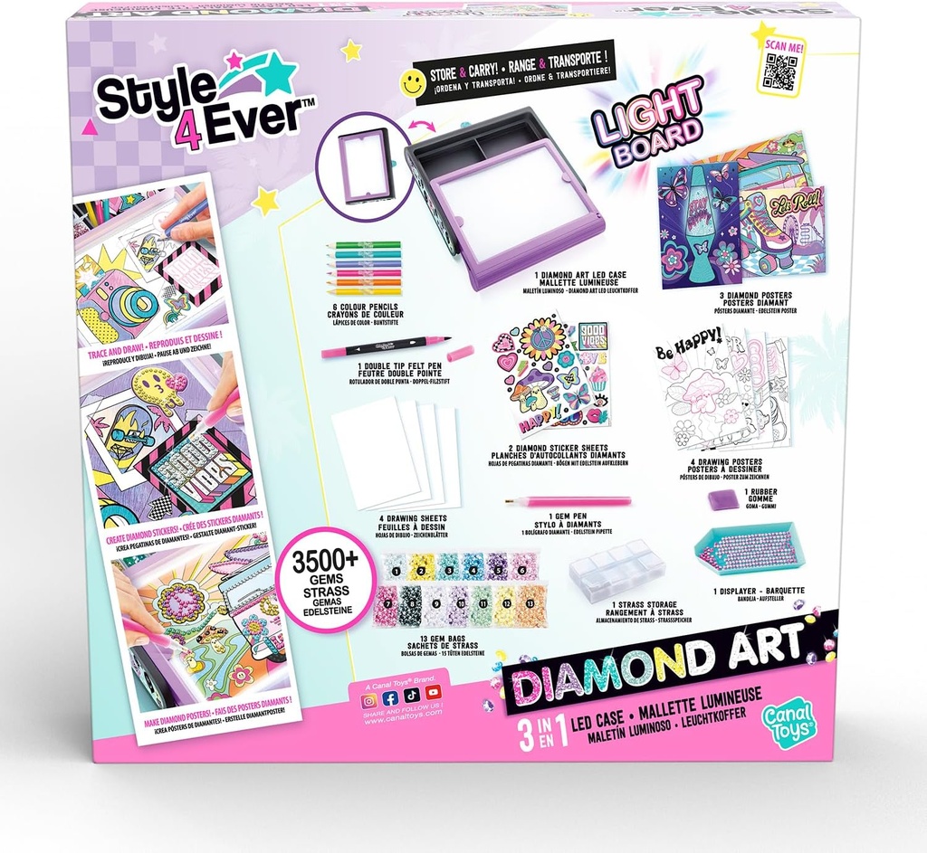 Estuche Luminoso para Decorar con Accesorios Style 4Ever 3en1 6a+
