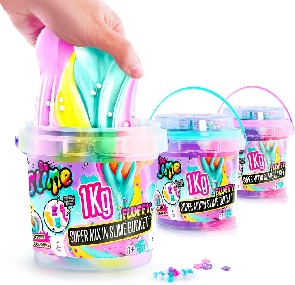 Balde de Super Slime de 1 kilo con Chispas (Surtido de 3) 6a+ ( Se venden por separado)