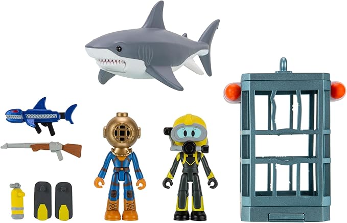 Roblox - Figuras Dev Series Centro de Investigación y Jaula de Tiburones 6a+ ( Surtido de 2 - Se Venden por Separado )