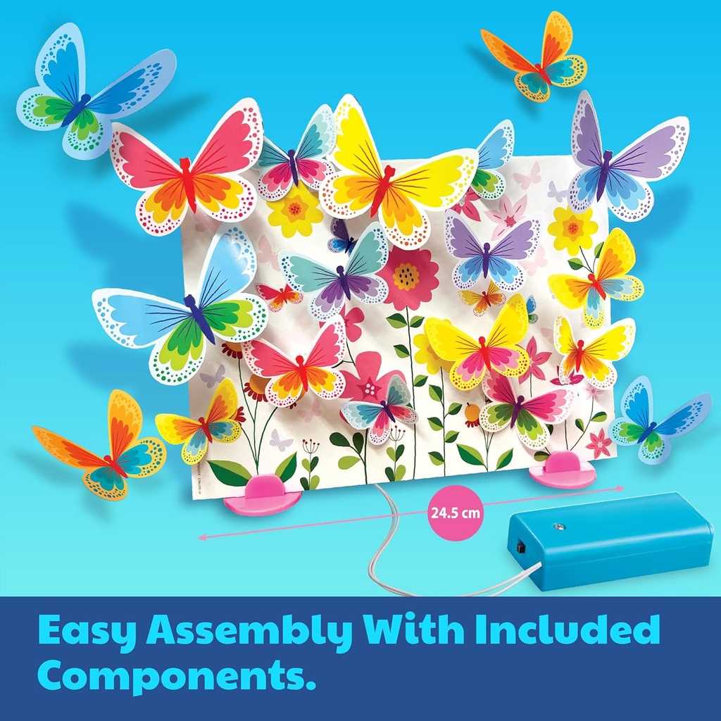 Kidz Maker Lienzo con Mariposas  3D y Iluminan 5a+