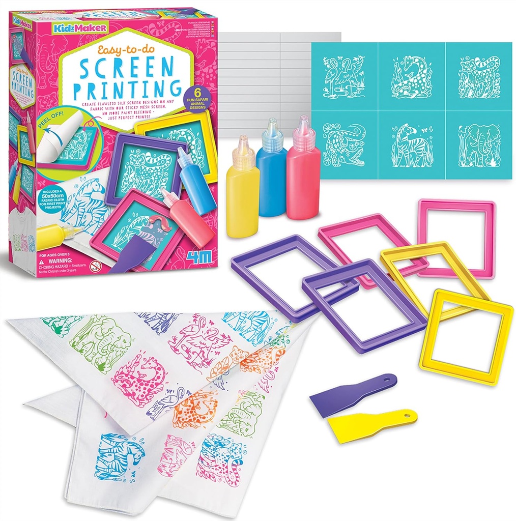 Kidz Maker Crea Diseños de Serigrafía en Cualquier Tela 5a+