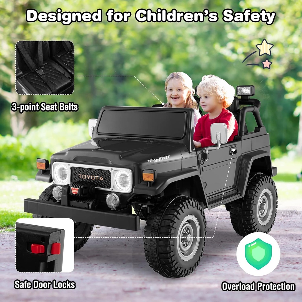 Carro Montable Land Cruiser Negro 3a+ 12v