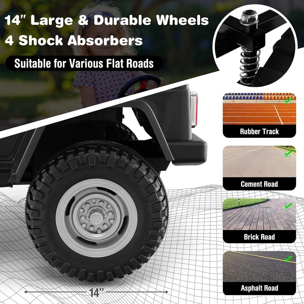 Carro Montable Land Cruiser Negro 3a+ 12v