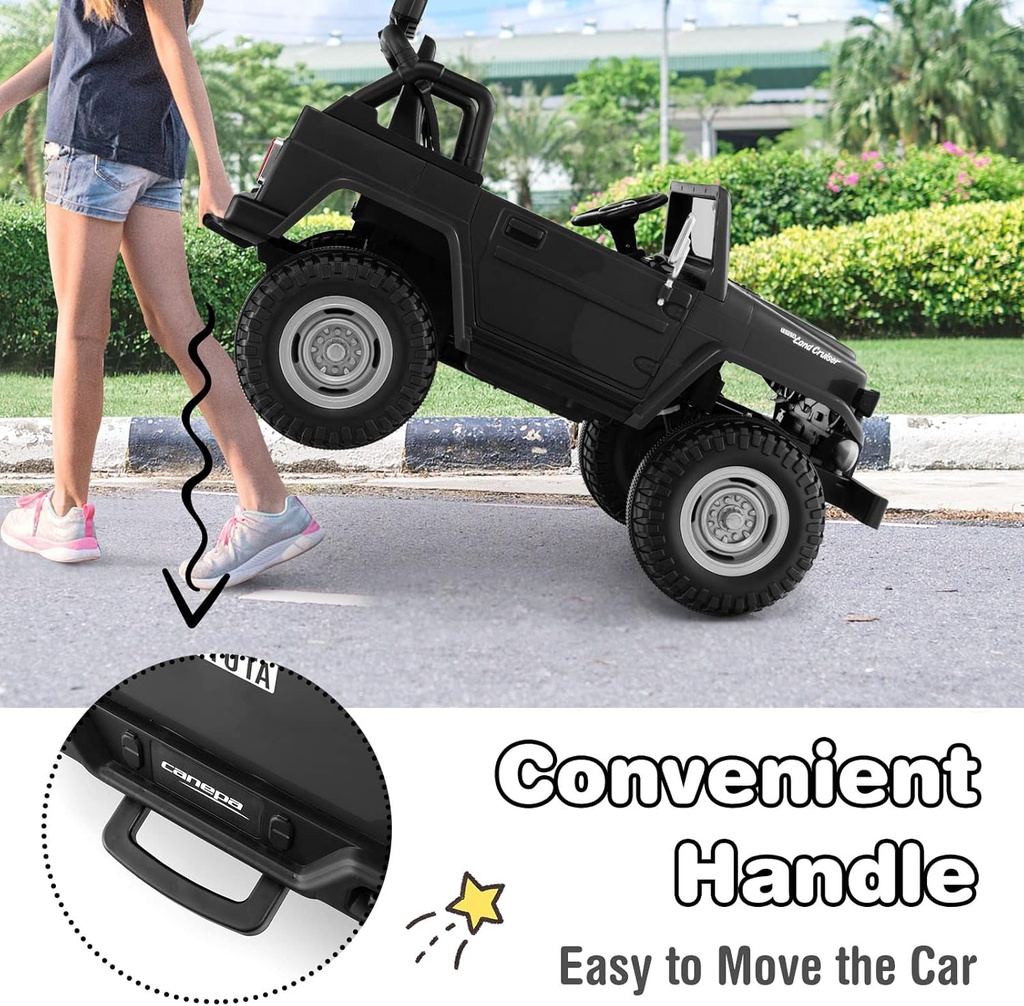 Carro Montable Land Cruiser Negro 3a+ 12v