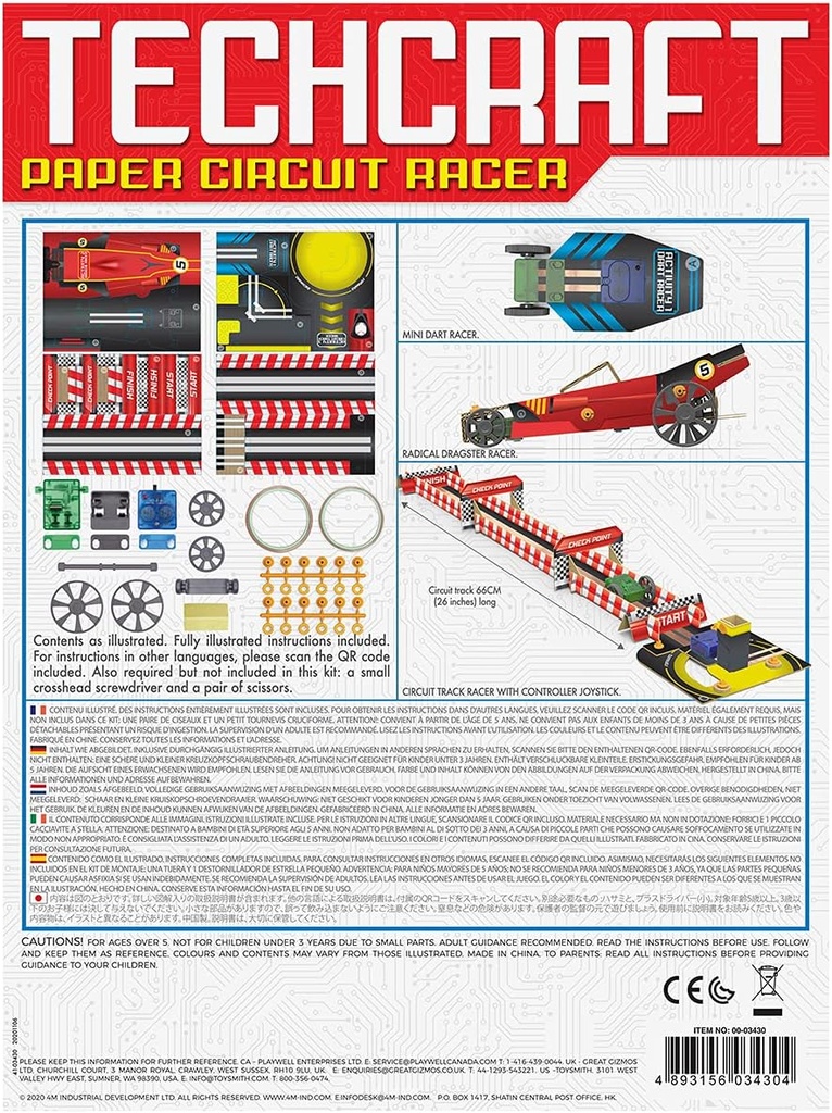 Techncraf Circuito de Papel de Carreras 5a+