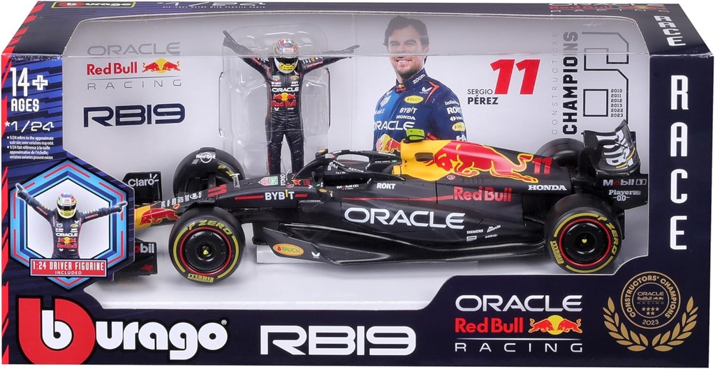 Carro de Formula 1 Oracle Red Bull RB19Max Verstappen con Figura Escala 1/24 3a+ (280360)