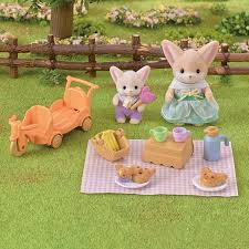 Familias Sylvanian Juego de Picnic Fennec Fox Hermana y Bebé 3a+