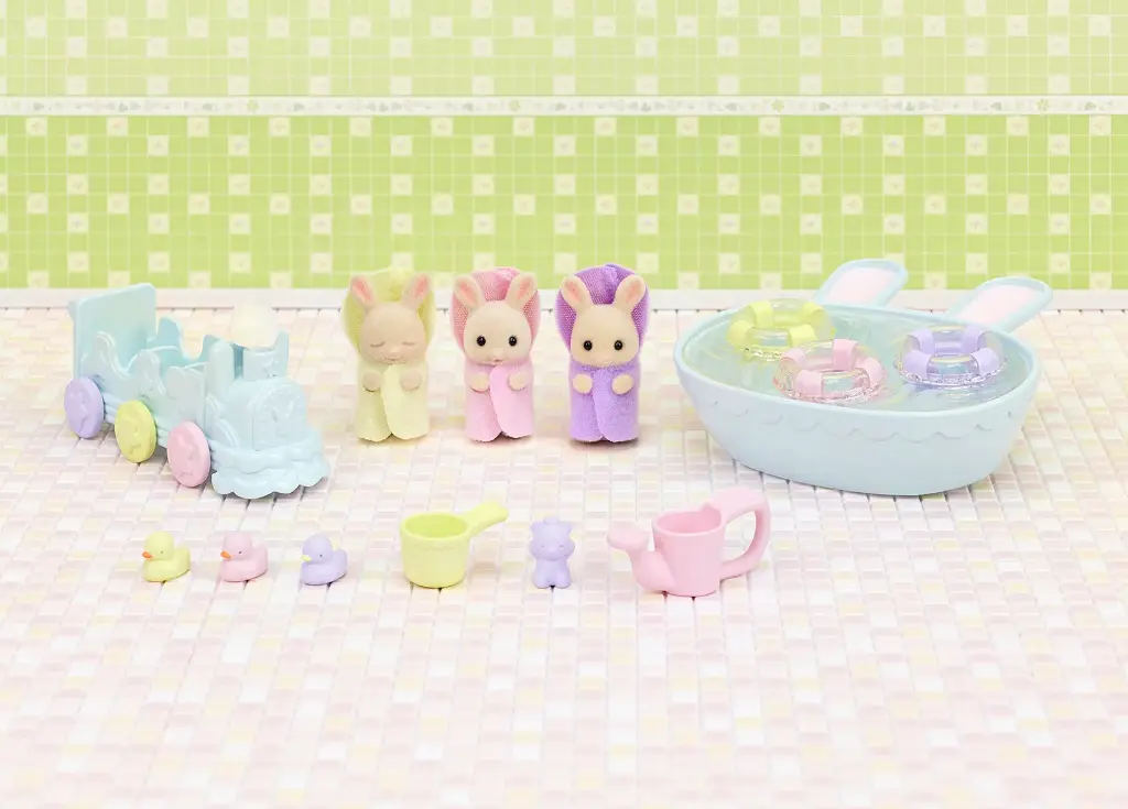 Familias Sylvanianas Set de Baño para Bebés Trillizos 3a+