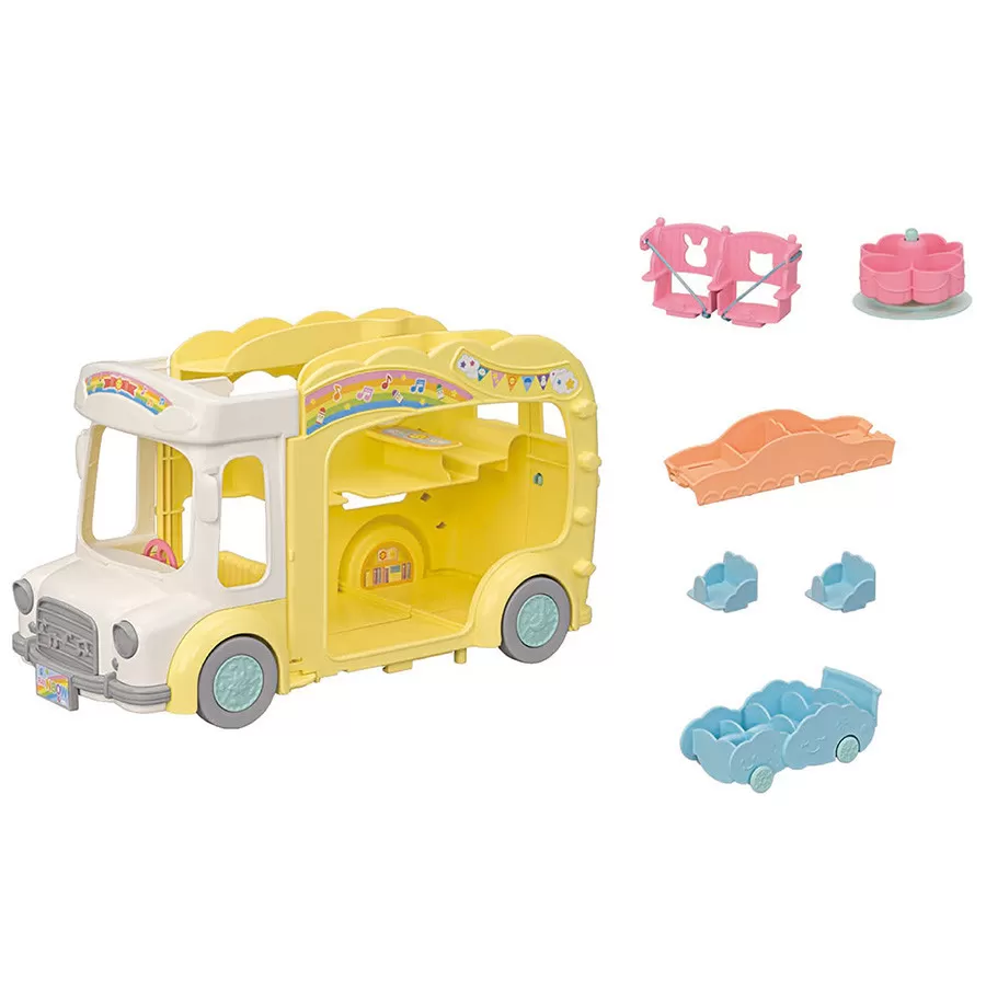 Familias  Sylvanianas Autobus Guardería Divertida del Arco Iris 3a+