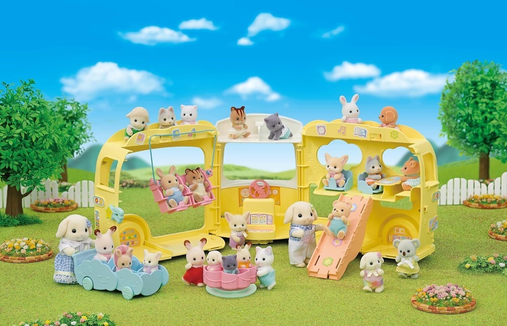 Familias  Sylvanianas Autobus Guardería Divertida del Arco Iris 3a+