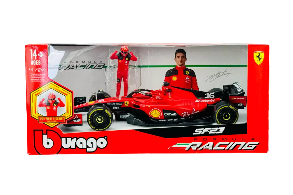 Carro Formula 1 Ferrari SF-23 Sainz #55 Esc 1/24 con Figura 14a+ (018192)