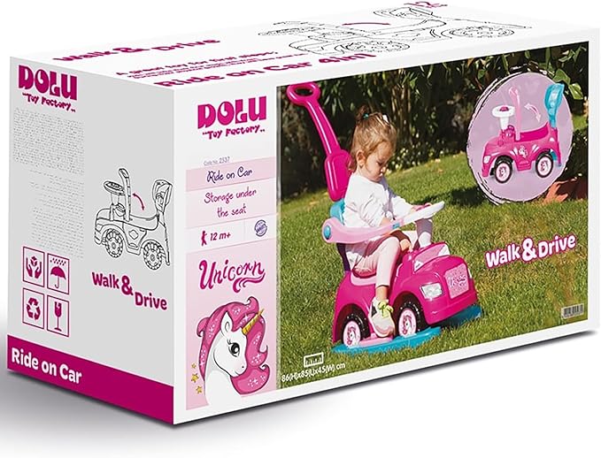Carro Montable 4en1 Unicornio Rosado 12m+