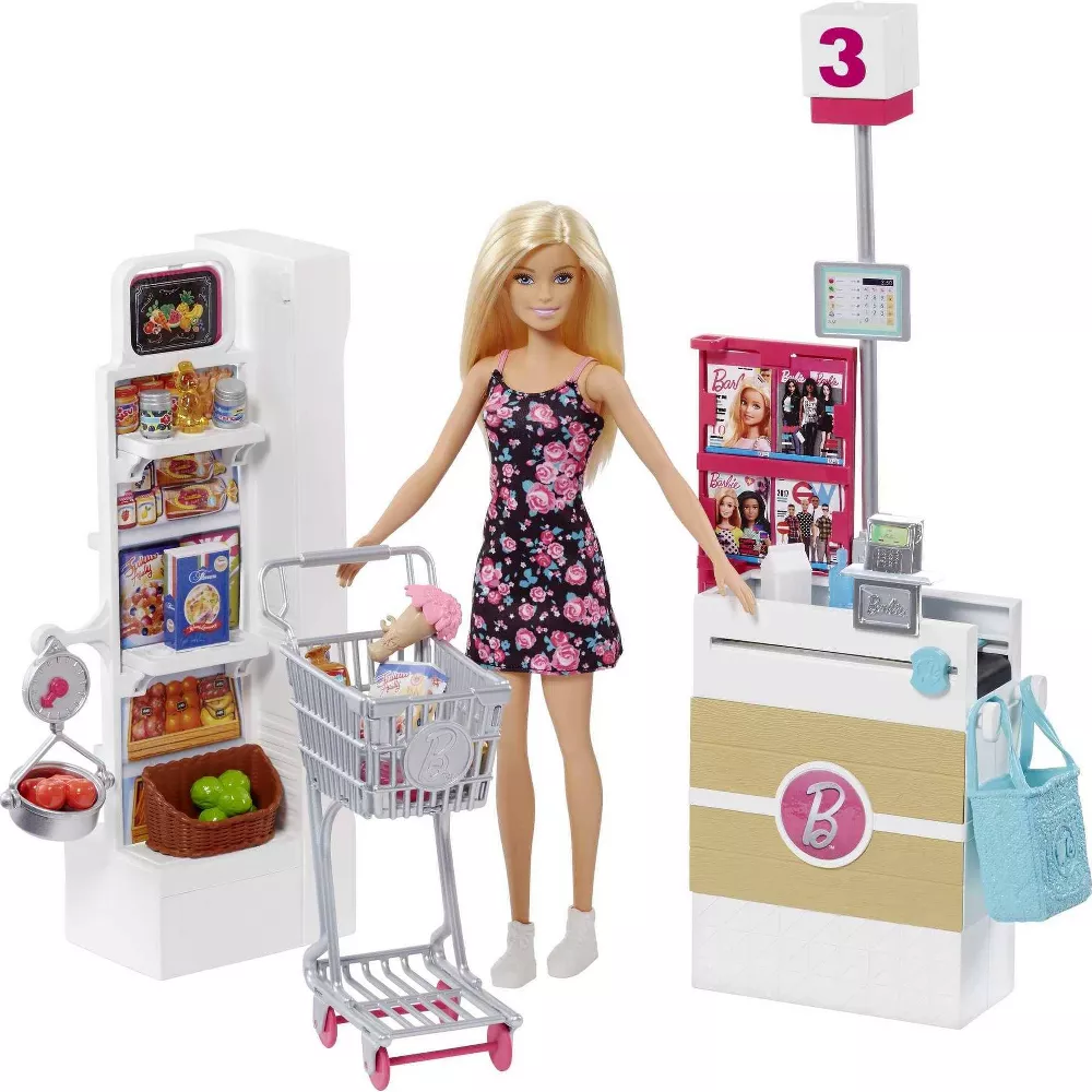 Muñeca Barbie Súper Mercado 25pzs 3a+