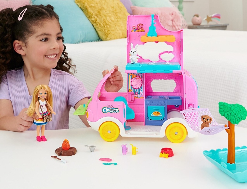 Barbie Chelsea Con Trailer de Acampamento 2en1 3a+