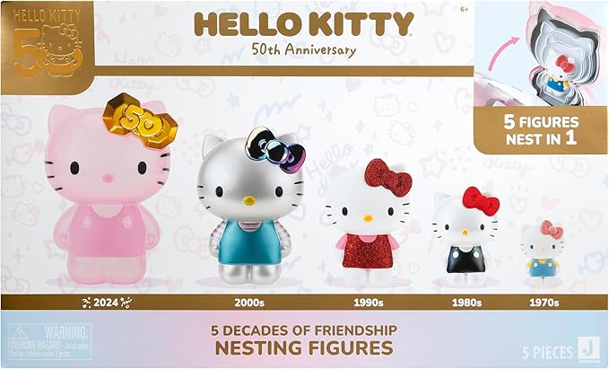 Figuras Animadas 5 Décadas de Amistad de Hello Kitty Set de 5 6a+