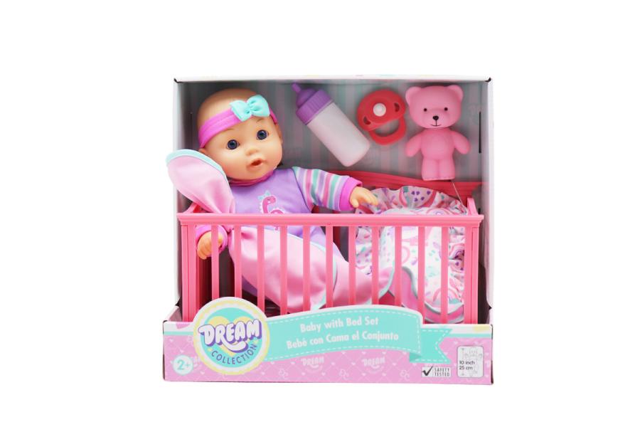 Bebé con Cama y Accesorios Dream Collection 25cm 2a+