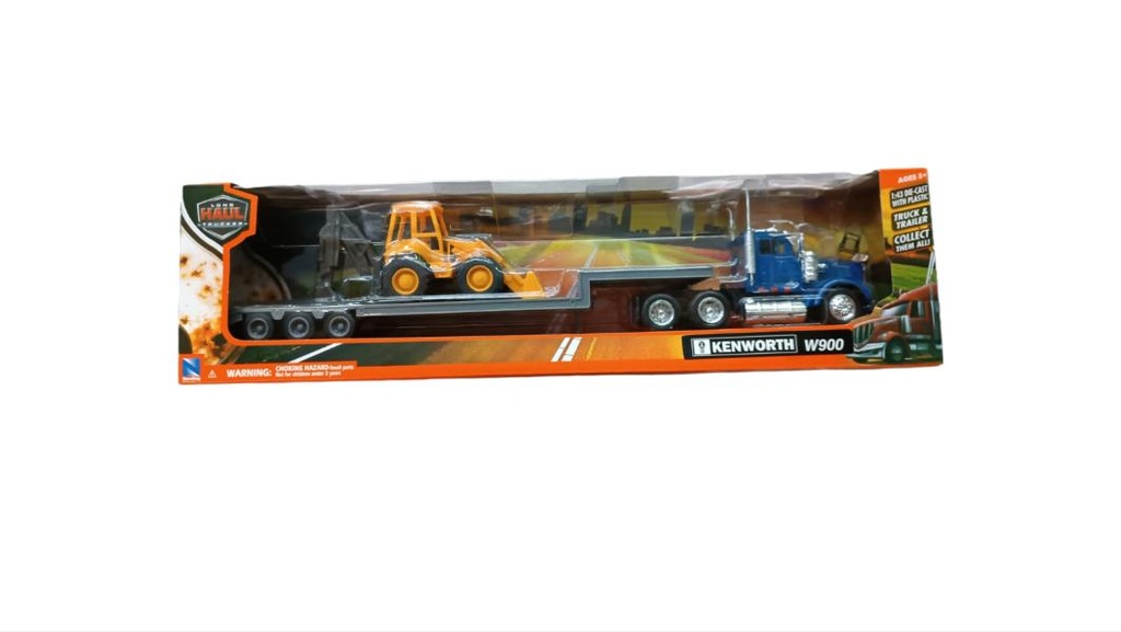 Trailer 1:43 Kenworth W900 con Backhoe 5a+
