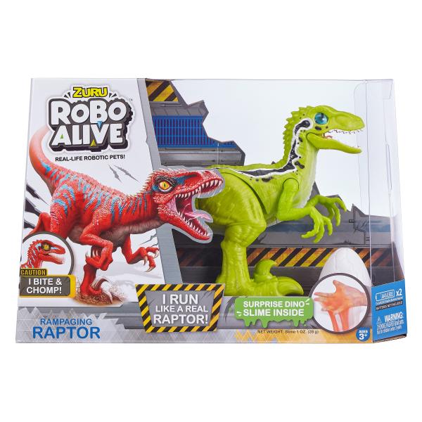 Robo-Alive Dinosaurio Raptor con Sorpresa Slime Surt/2 3a+