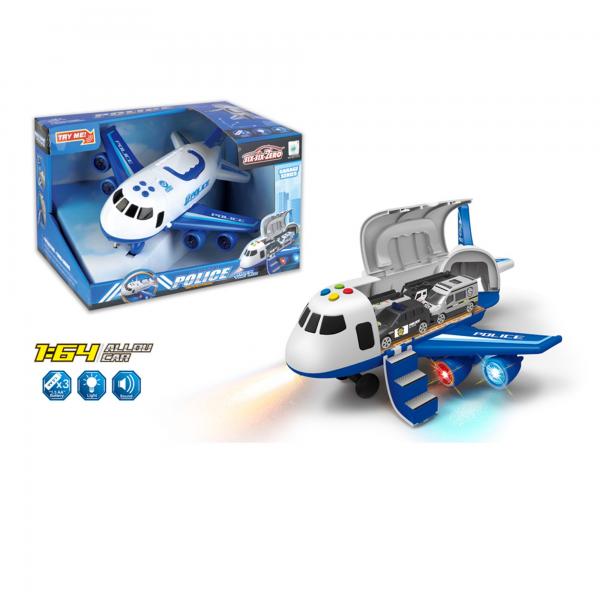 Avión Garaje de Policía con Luz y Sonidos 3a+ (441469)