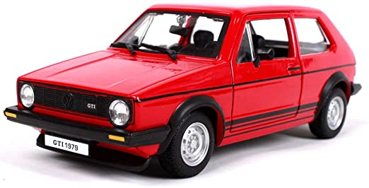 Carro Volkswagen Golf Mk1 GTI (1979) Rojo/Negro Esc:1:24 3a+(210893)