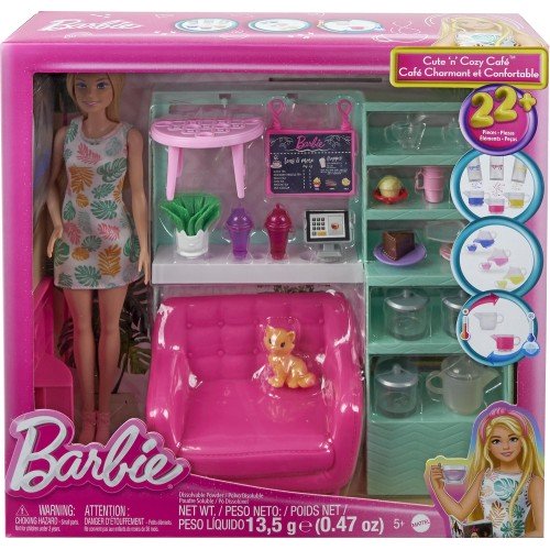 Muñeca Barbie con Cafeteria Acogedora 3a+