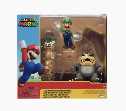 Figuras Nintendo Super Mario Bross Luigi y Morton con Pokey 3a+