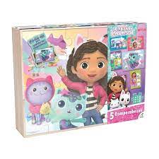Rompecabezas Caja de Madera Set/5 de la Casa de Muñecas de Gabby 3a+