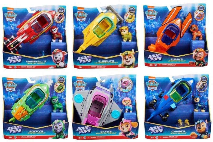 Vehiculos Paw Patrol Agua Pups 3a+ / Surtido de 6 / Se venden por Separado