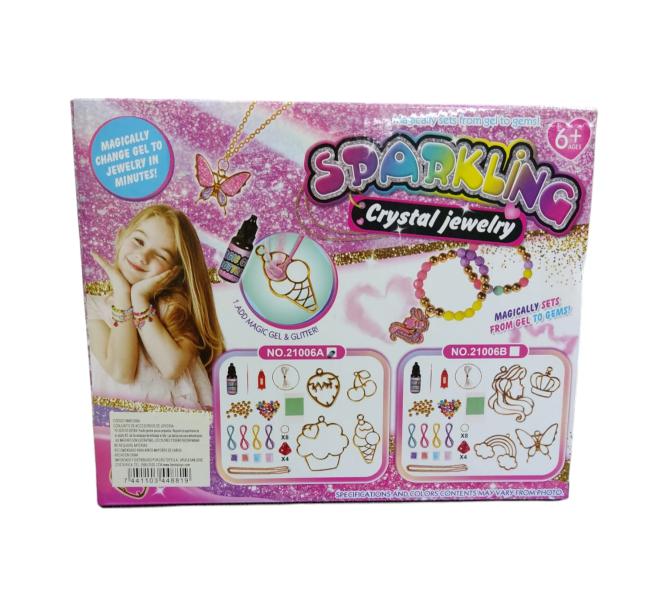 Set de Joyeria Abalorios de Frutas y Helados c/Gel Mágico y Brillo 6a+