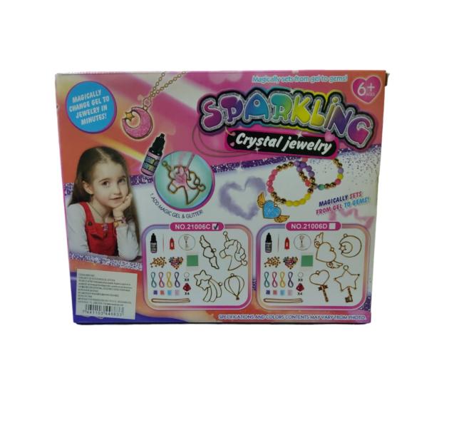 Set de Joyeria con gel Magico y Brillo Abalorios de Unicornio 6a+