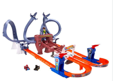 Hot Wheels Pista Marvel Lanzamiento de SpiderMan 4a+