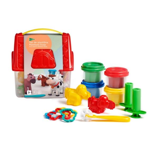Maletín Portátil en Forma de Casita c/Plasticina y Accesorios de la Granja 3+
