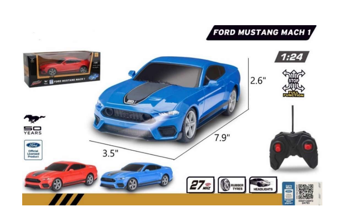 Carro R/C Ford Mustang Mach 1.Escala 1:24 Surt/2 3a+