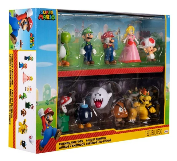 Figuras Nintendo Super Mario Bross Amigos y Enemigos Set de 10 / 3a+