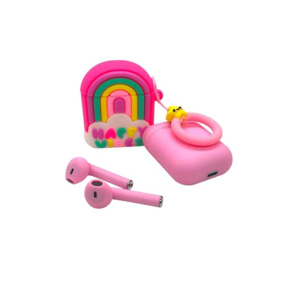 Audifonos inalambricos con estuche Recargable 14a+ Rosado