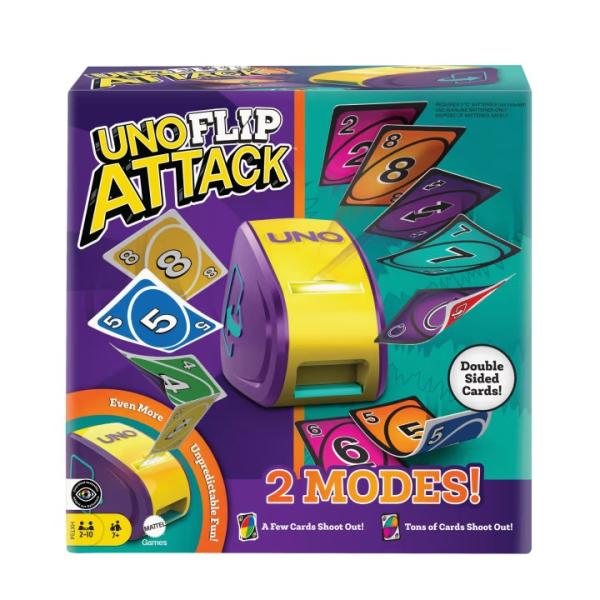 Mattel Games - Juego de Mesa Uno Flip Attack 2 Modalidades 7a+