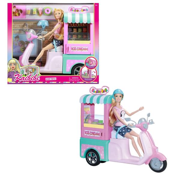 Muñeca con Vehiculo de Venta de Helados 3a+(455831)