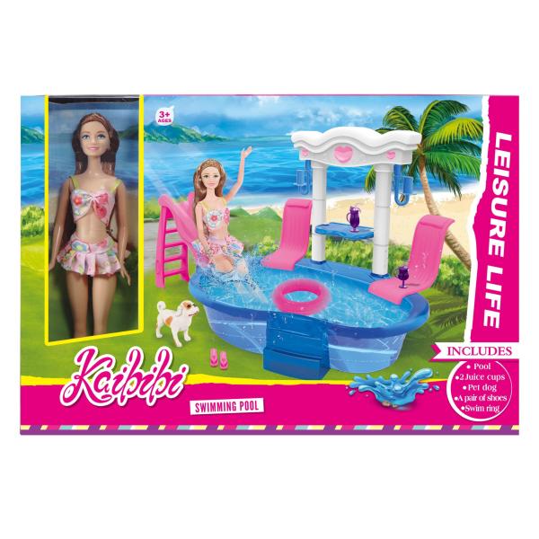 Muñeca con Mascota y Piscina 3a+ (455886)