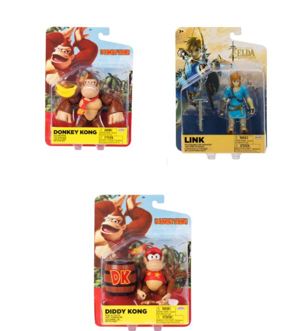 Figuras Articuladas de Nintendo Donkey Kong  Diddy Kong y Link 3a+
