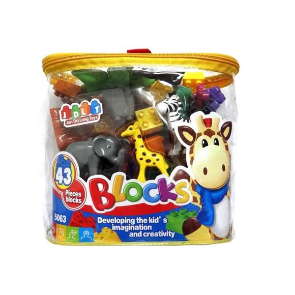 Bolsa de Bloques de Animales de la Selva 43Pzs 3a+ (452557)