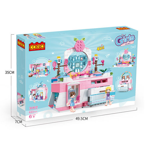 Juego de construccion 4 en 1 " Ciudad Salon de belleza " 653 piezas