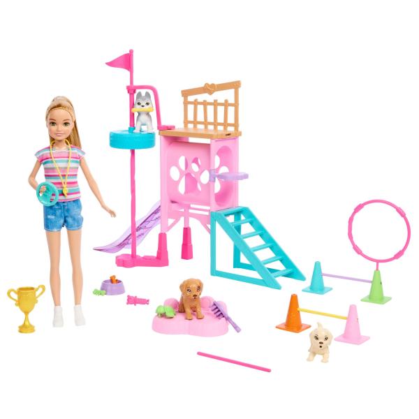 Muñeca Barbie Stacie al Rescate con Set de Juegos con Cachorros 3a+