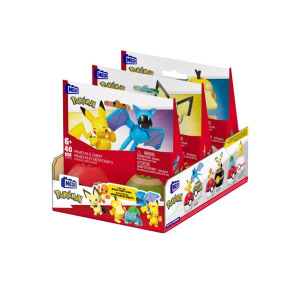 Mega Block Pokémon Armables con Pokebola Set/2 Displ/3 Surt/3 6a+ (HXP11)