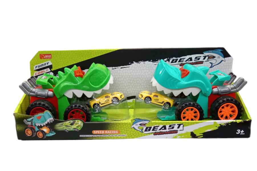 Vehiculo Lanzador Set/2 de Tiburón y T-Rex  3a+(451437)