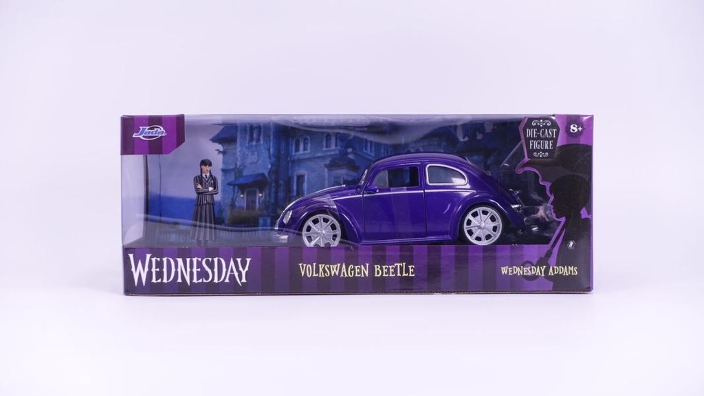 Carro 1:24 con Figura Hollywood Rides Wednesday 8a+