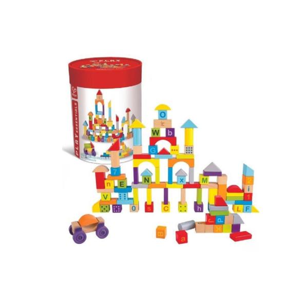 Balde de Bloques de Madera 100Pzs 18m+